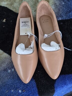 a new day Nude Pointed Toe Ballet Flats